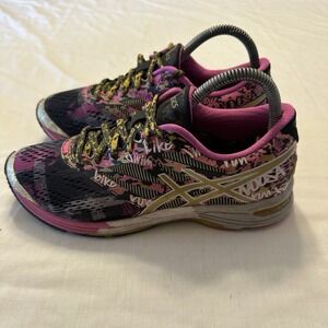 ASICS Gel Noosa Tri 10 Running Shoes Women's Size 7.5 Hot Pink Black Gold T5M9N